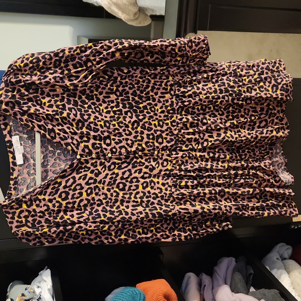 Dress Loft XS Leopard Print Long Sleeve